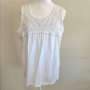 Joe Fresh White Textured Tank Top